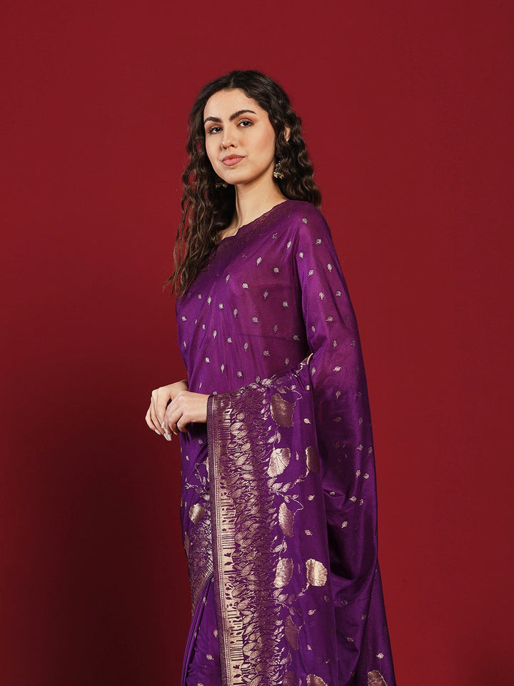 Plain Crepe Saree