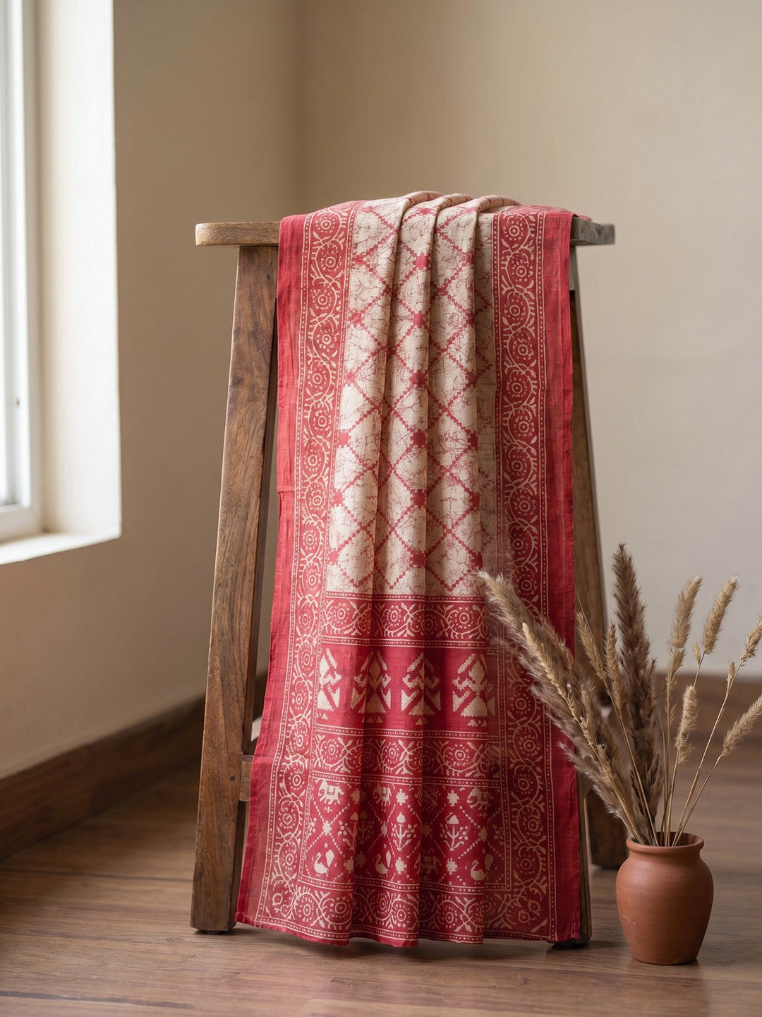 Printed Cotton Blend Unstitched Suit With Pant &amp; Dupatta