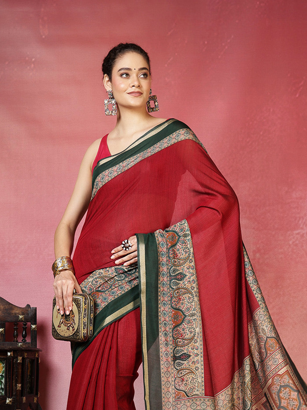 Printed Art Silk Saree