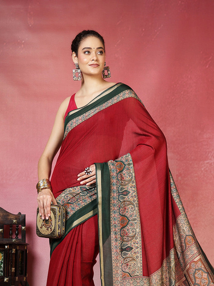 Printed Art Silk Saree