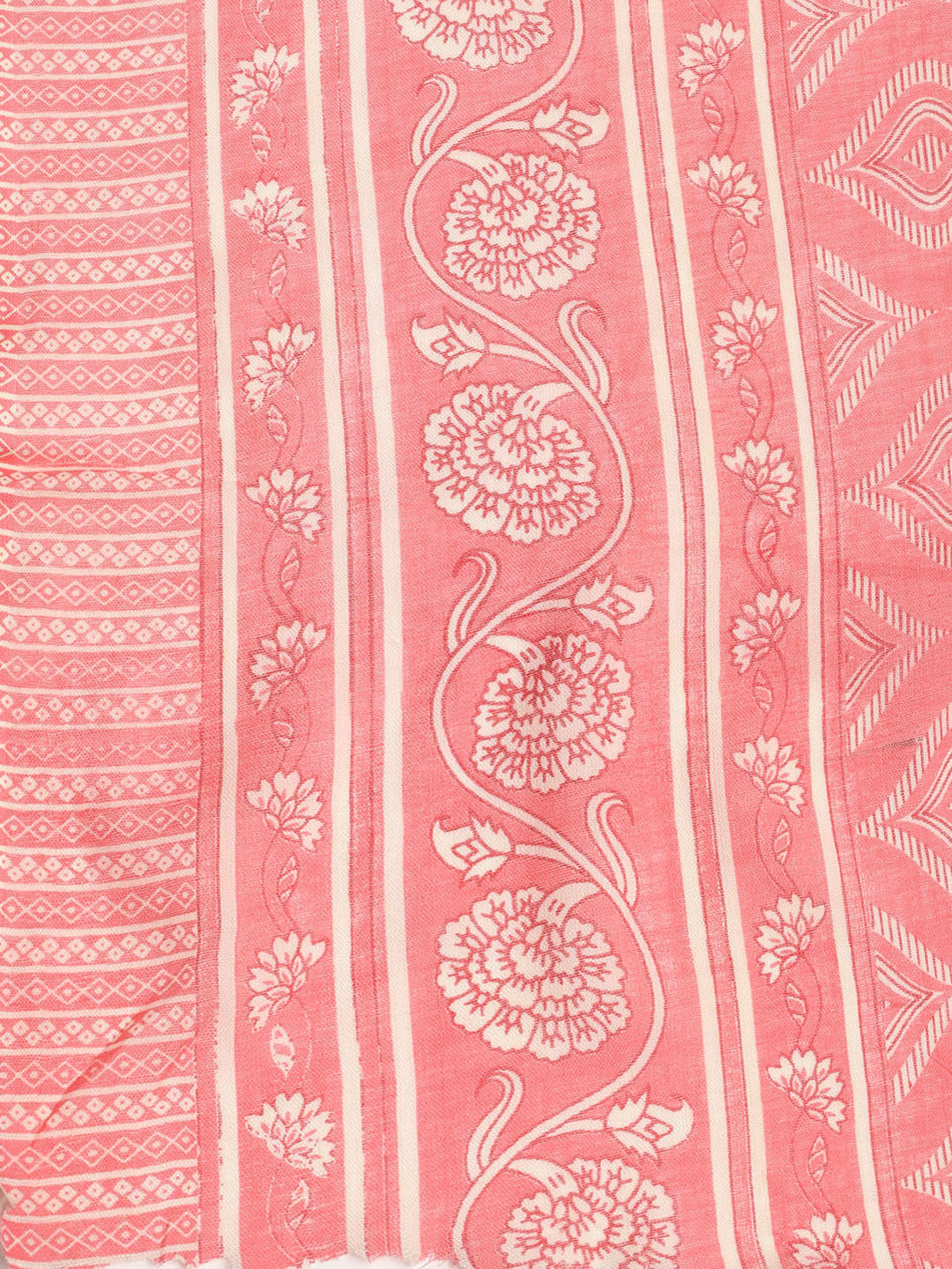 Printed Cotton Blend Unstitched Suit With Dupatta