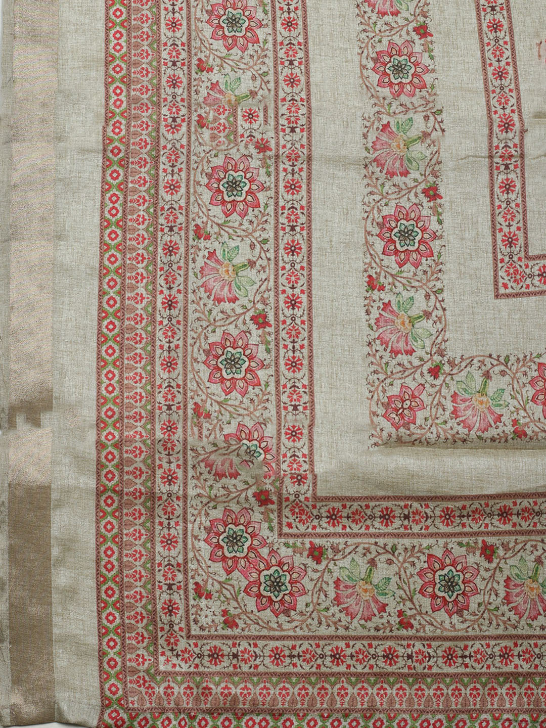 Embroidered Tussar Unstitched Suit With Dupatta