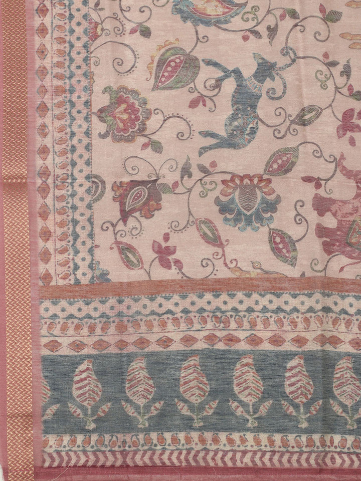 Embroidered Chanderi Unstitched Suit With Pant &amp; Dupatta