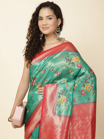 Zari Border Banarasi Woven  Saree