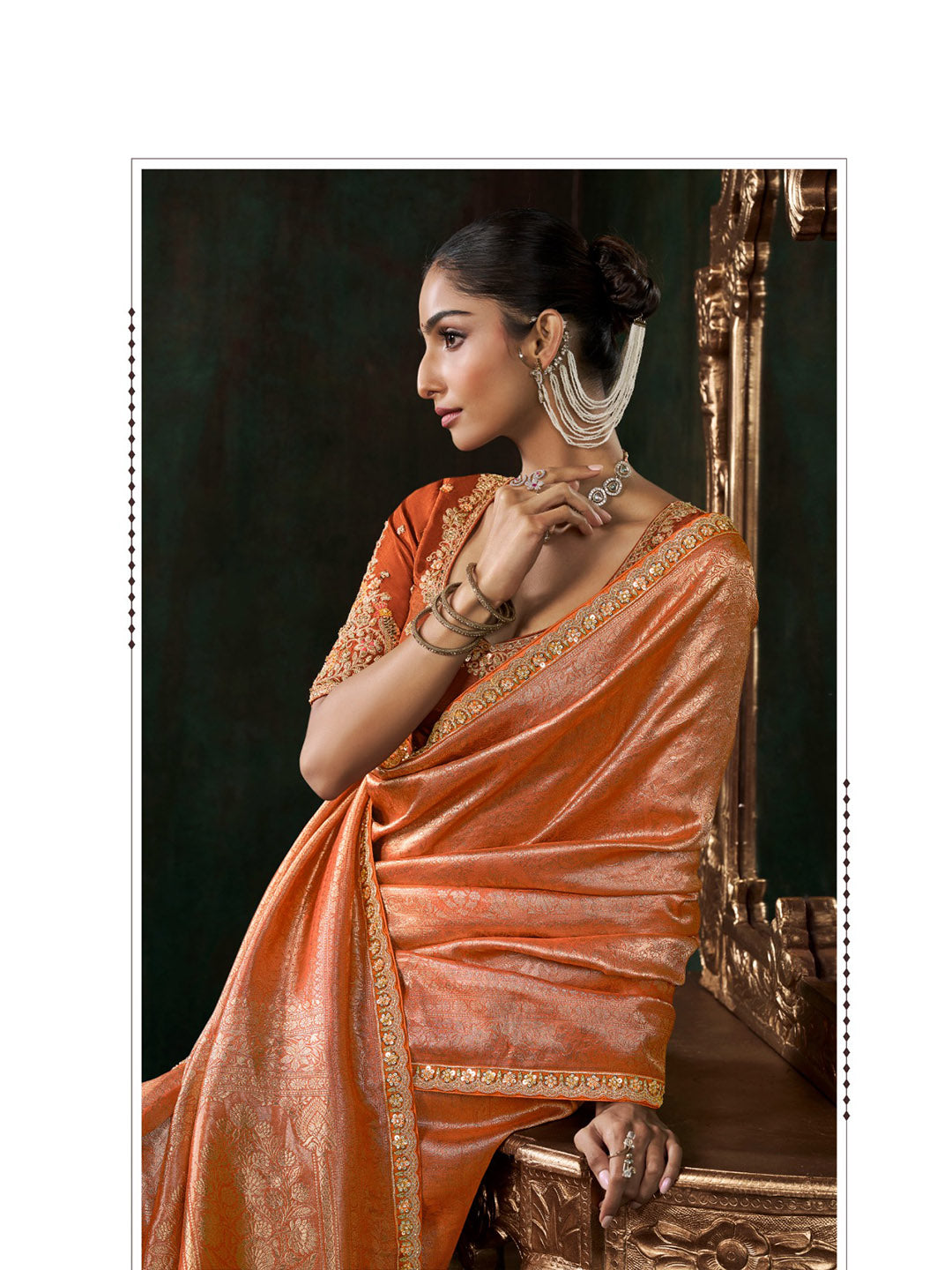 Woven Design &amp; Embroidered Border Art Silk Saree