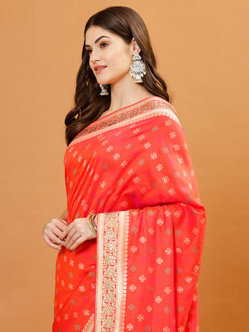 Zari Border Banarasi Woven Saree