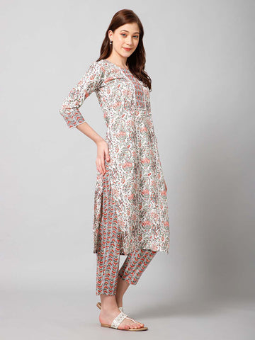 Printed Cotton Kurta Set