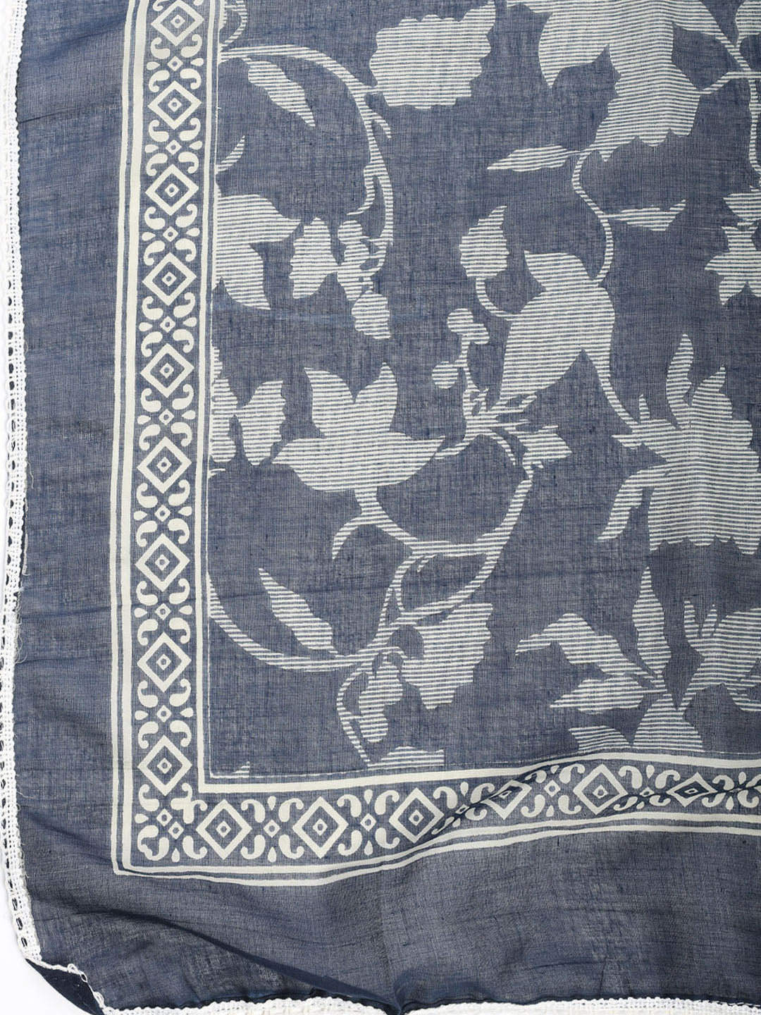 Printed Cotton Blend Unstitched Suit With Dupatta