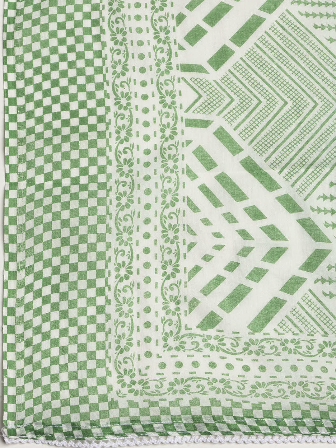 Printed Cotton Blend Unstitched Suit With Dupatta