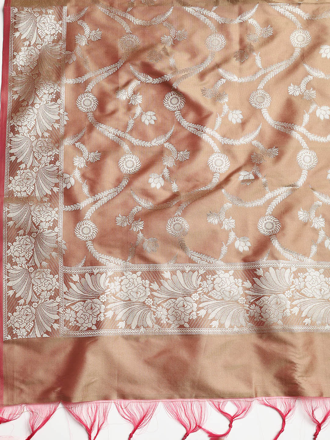 Woven Banarasi Chanderi Unstitched Suit With Dupatta