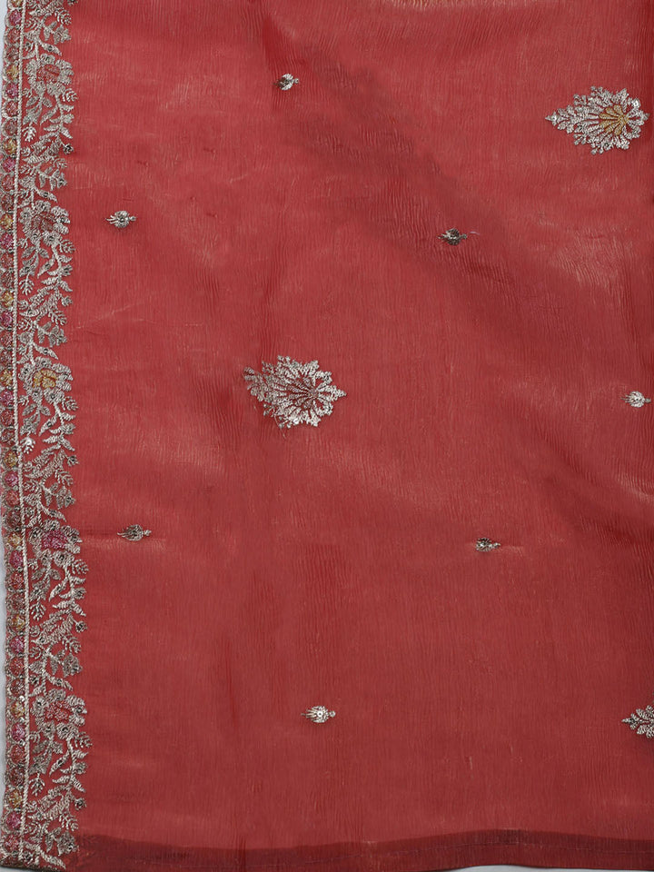 Woven Design Tissue Unstitched Suit With Dupatta