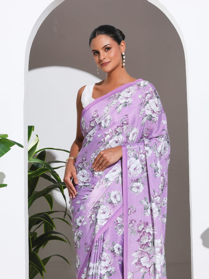Digital Printed Crepe Saree