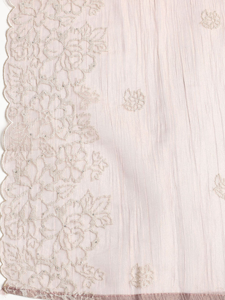 Embroidered Tissue Unstitched Suit With Dupatta