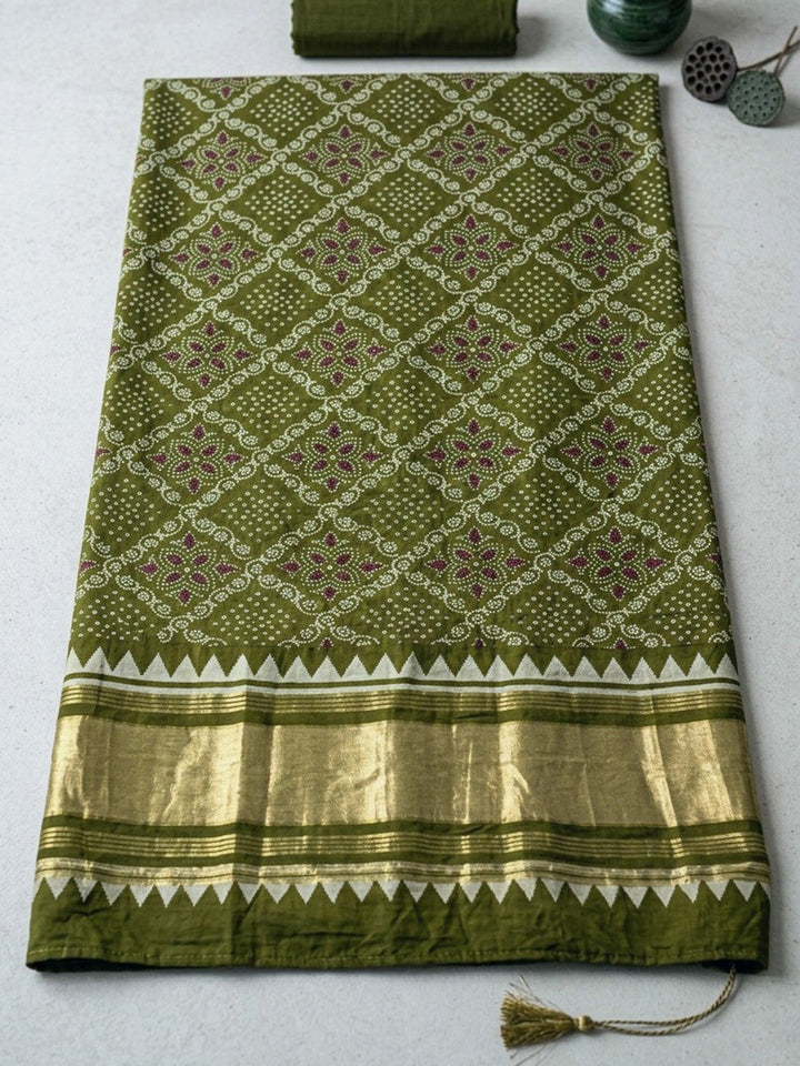 Embroidered Art Silk Unstitched Suit With Pant &amp; Dupatta