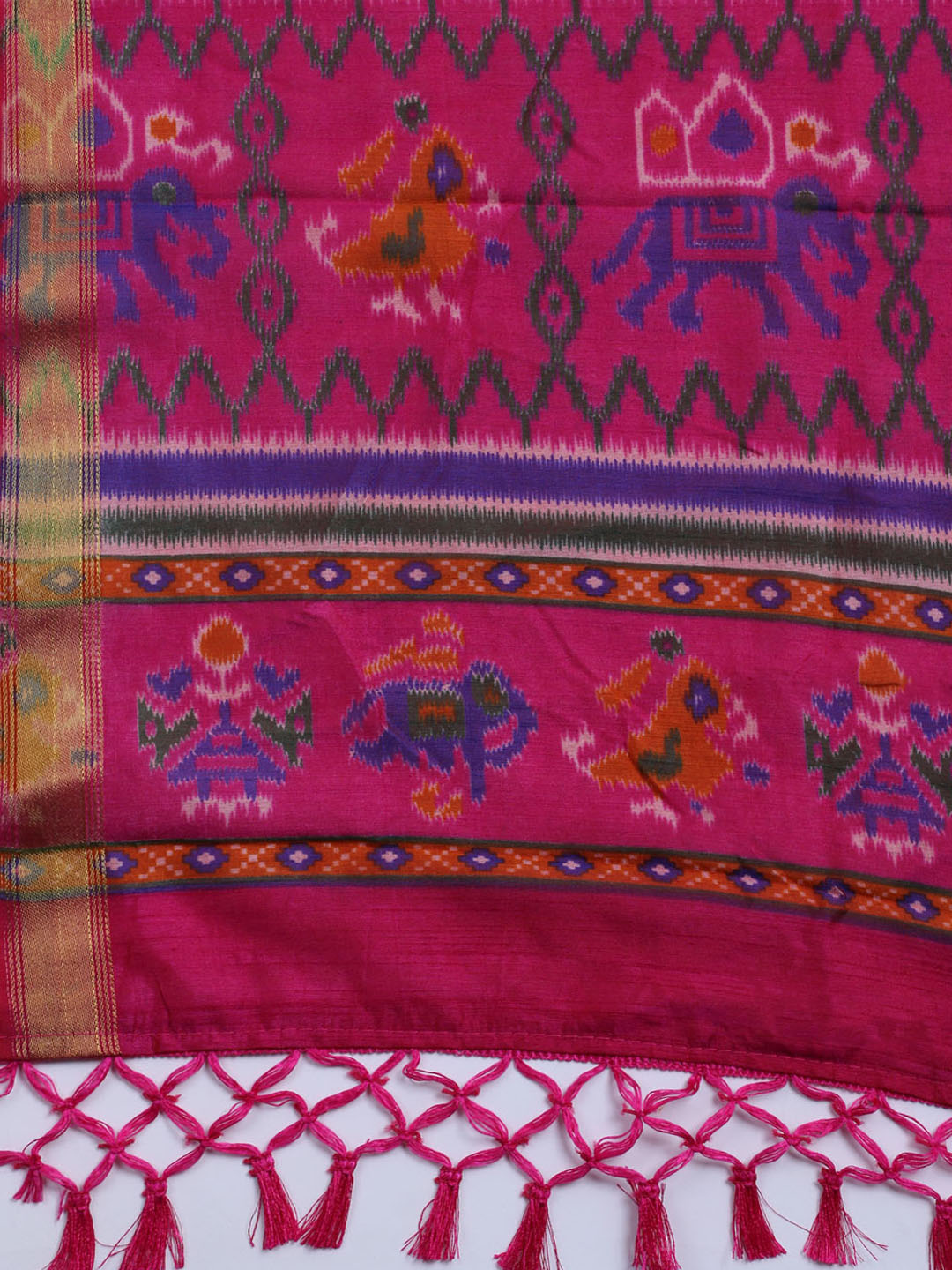 Woven Design Art Silk Unstitched Kurta With Pant &amp; Dupatta