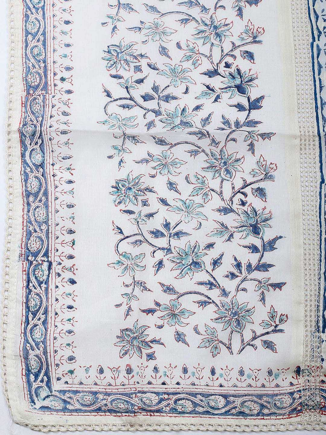 Embroidered Cotton Blend Unstitched Suit With Pant &amp; Dupatta