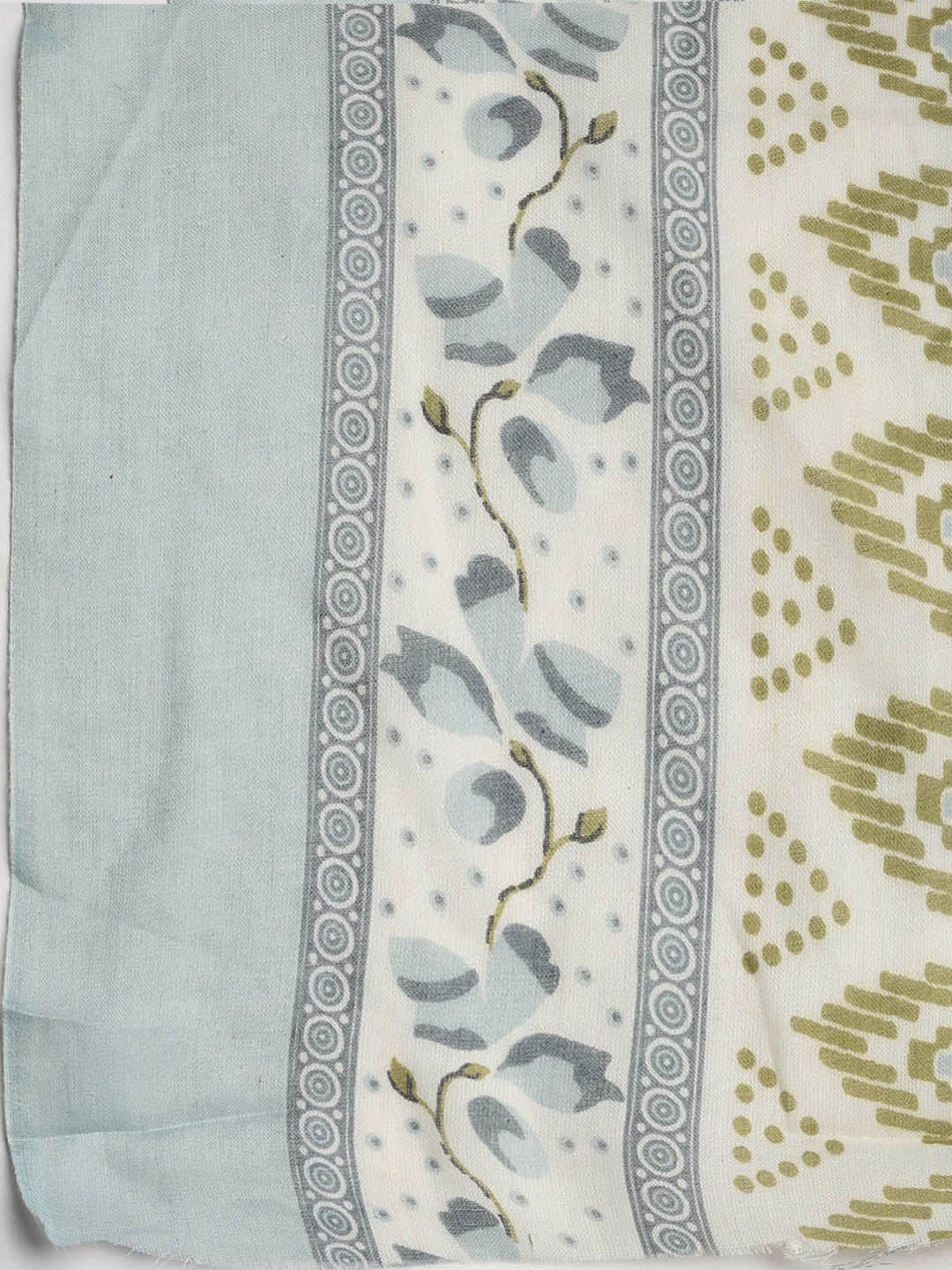 Printed Cotton Blend Unstitched Suit With Dupatta