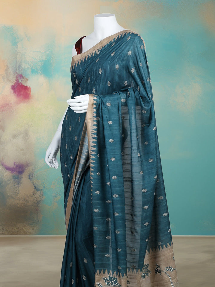 Printed &amp; Embroidered Booti Art Silk Saree