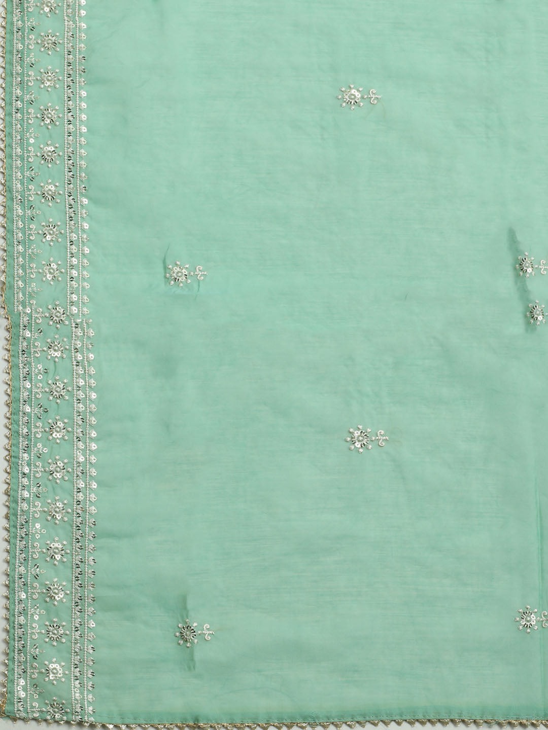 Embroidered Muslin Unstitched Kurta With Pant & Dupatta