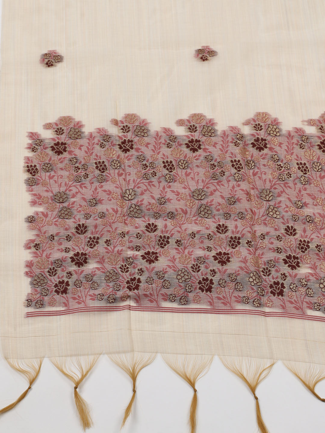 Woven Design Chanderi Unstitched Suit With Dupatta
