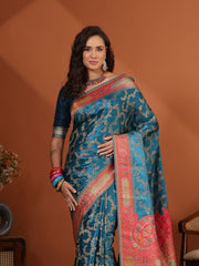 Woven Design Satin Saree