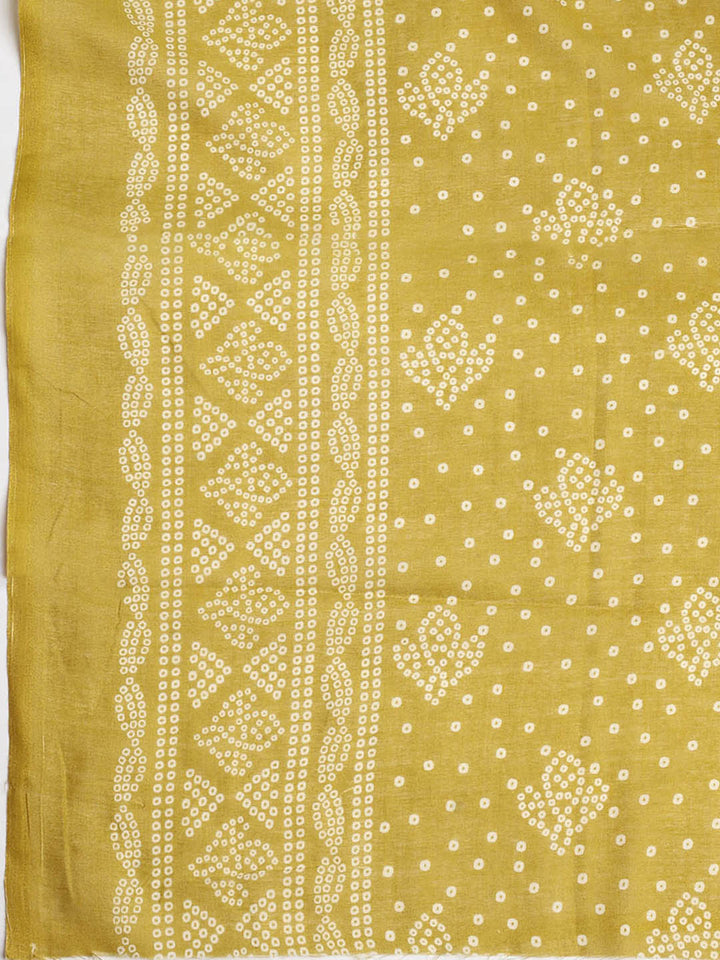 Printed Cotton Blend Unstitched Suit With Dupatta