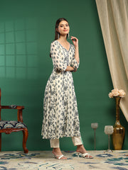 Printed Cotton Blend Kurta With Pant & Dupatta