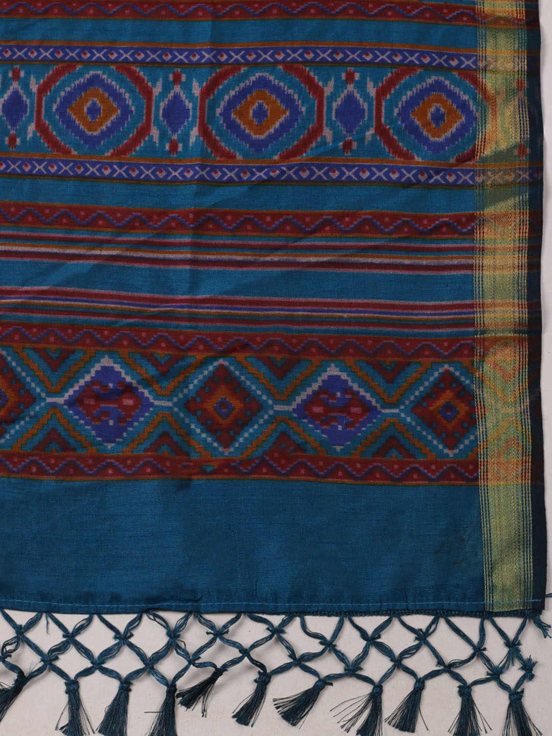 Woven Design Art Silk Unstitched Suit With Pant Dupatta
