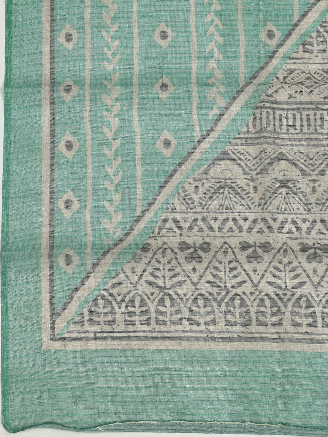 Printed Chanderi Unstitched Suit With Pant &amp; Dupatta