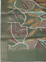 Embroidered Cotton Unstitched Suit With Pant & Dupatta