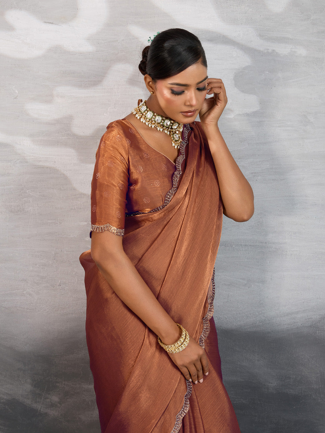 Woven Border Tissue Saree