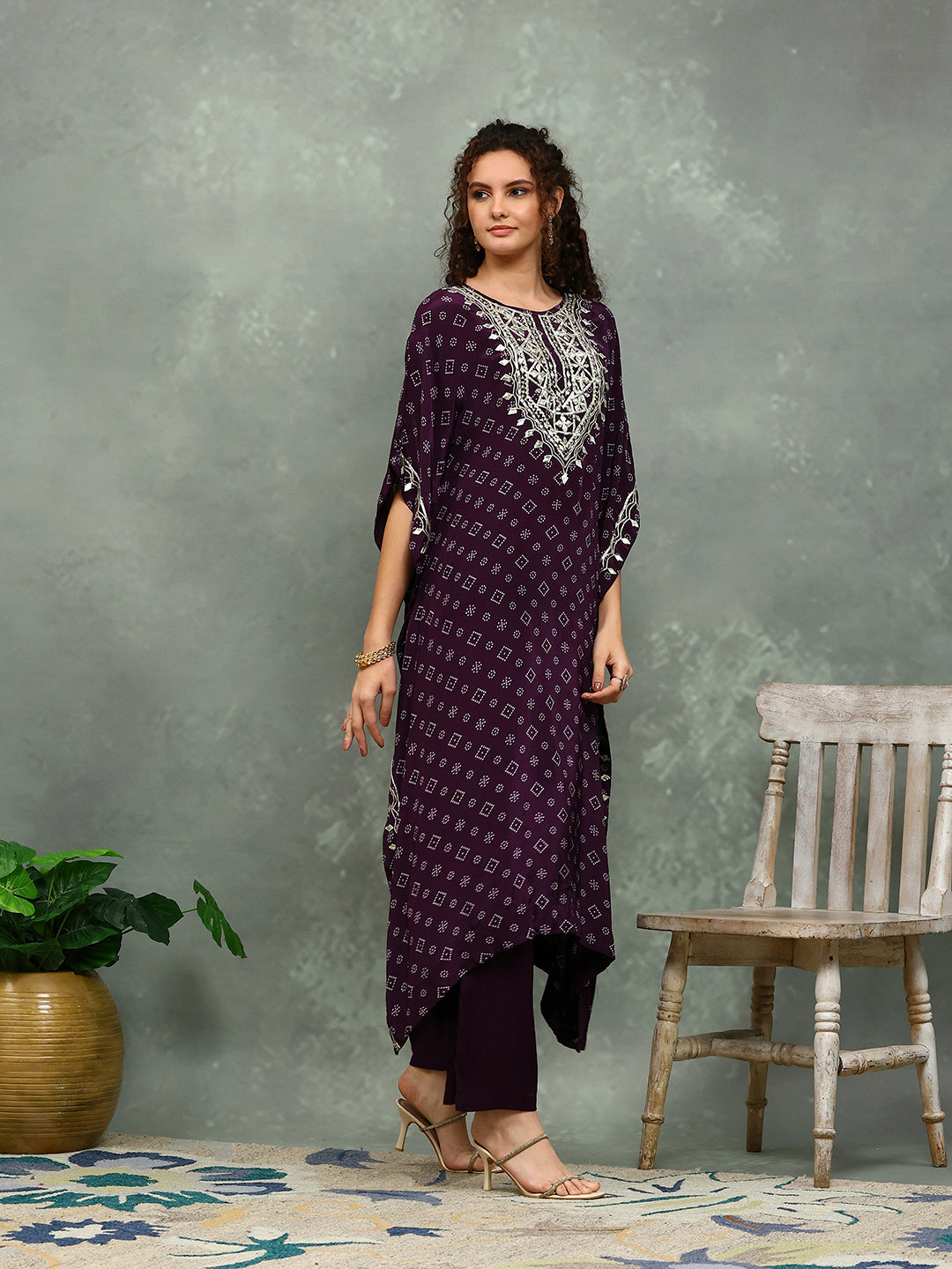 Printed Crepe Kurta With pants