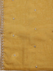 Neck Embroidered Chanderi Unstitched Suit With Dupatta