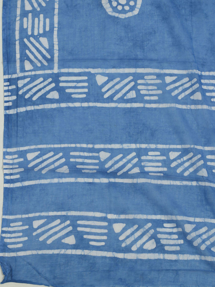 Printed Cotton Unstitched Suit With Pant &amp; Dupatta