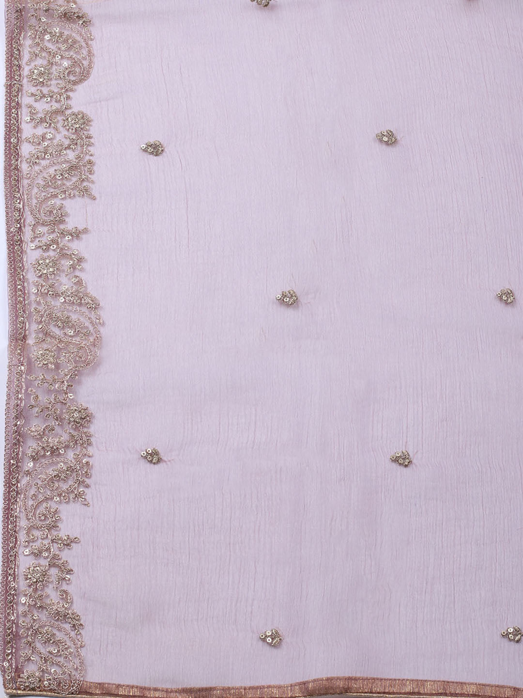 Embroidered Tissue Unstitched Suit With Pant &amp; Dupatta