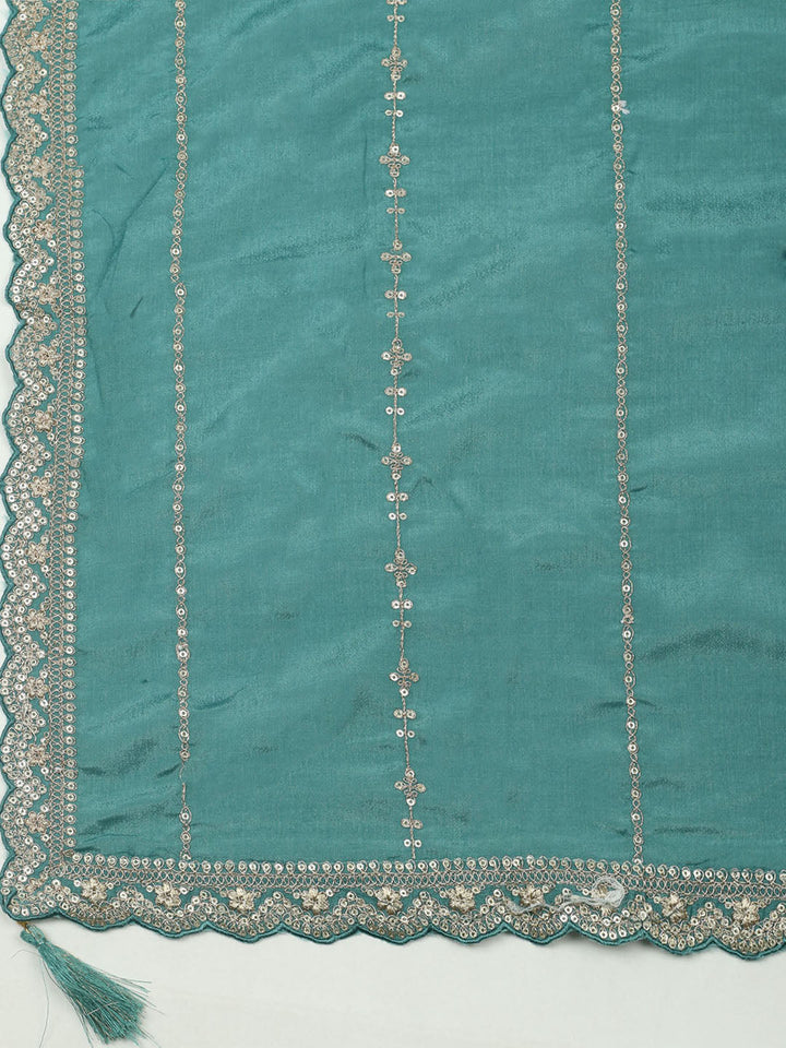 Woven Design Cotton Blend Unstitched Suit With Dupatta