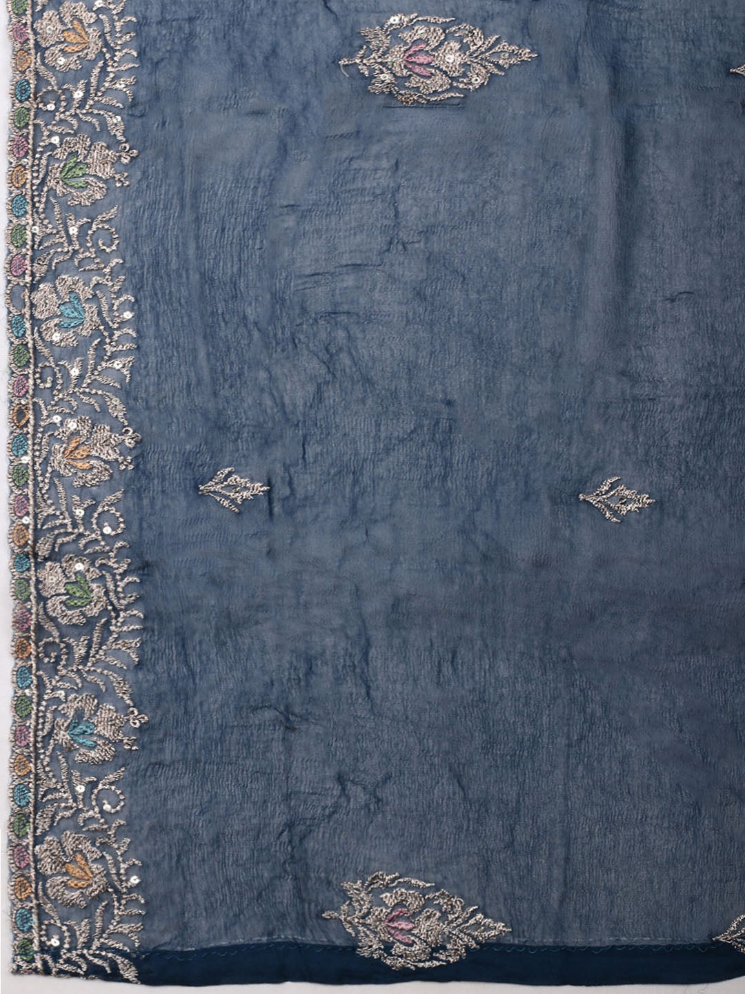 Embroirdred Oraganza Unstitched Suit With Dupatta