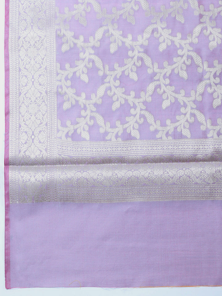 Banarasi Chanderi Unstitched Suit With Pant &amp; Dupatta