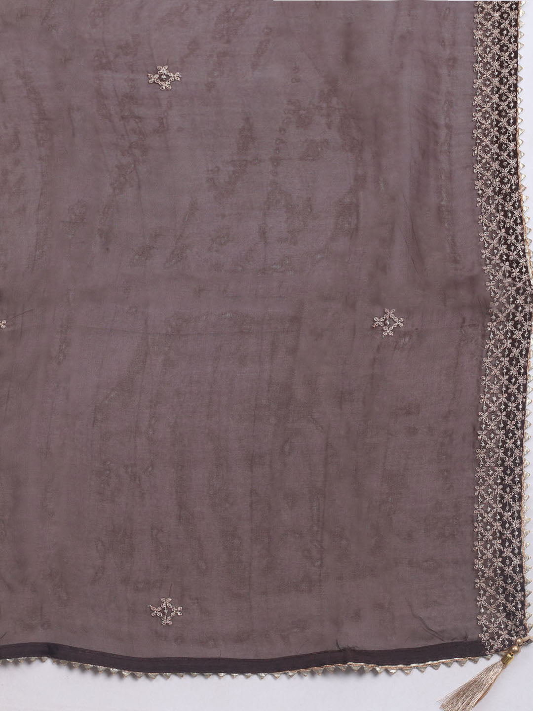 Embroidered Chanderi Unstitched Suit With Dupatta