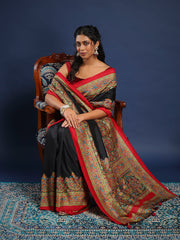 Digital Printed Art Silk Unstitched Suit With Pant & Dupatta