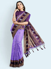 Zari Border Booti Art Silk Woven Saree