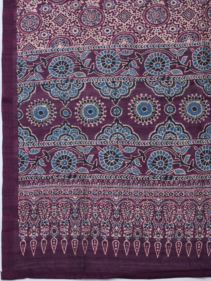 Embroidered Tussar Unstitched Suit With Pant &amp; Dupatta