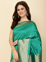 Zari Border Booti Woven Handloom Saree