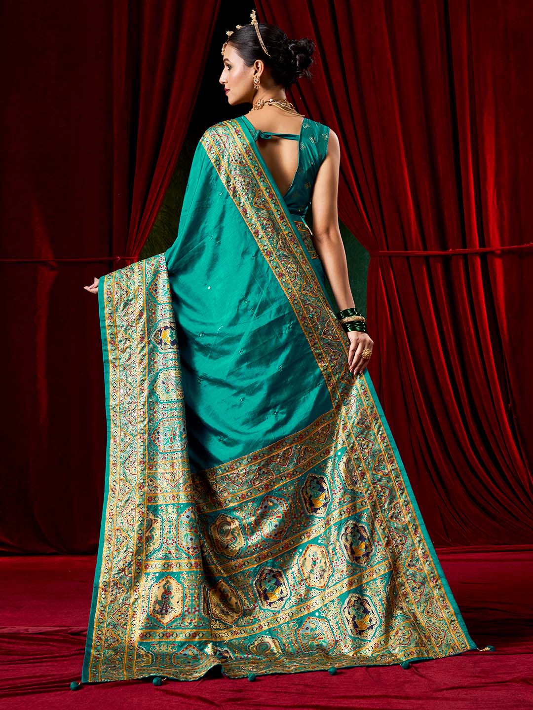 Digital Printed Art Silk Woven Saree