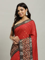 Digital Printed Cotton Blend Woven Saree