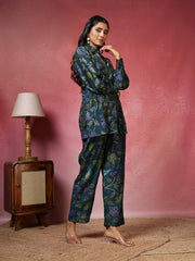 Printed Cotton Blend Kurta With Pants