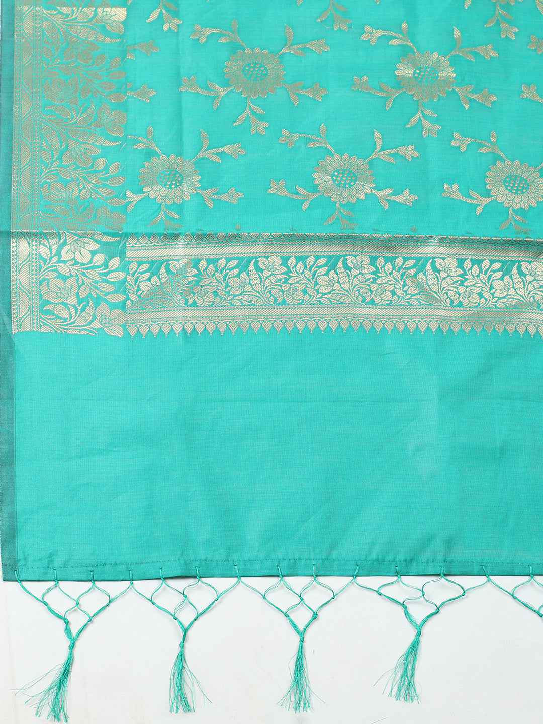 Woven Design Chanderi Unstitched Suit With Pant &amp; Dupatta