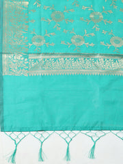 Woven Design Chanderi Unstitched Suit With Pant & Dupatta