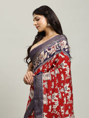 Digital Printed Cotton Blend Woven Saree