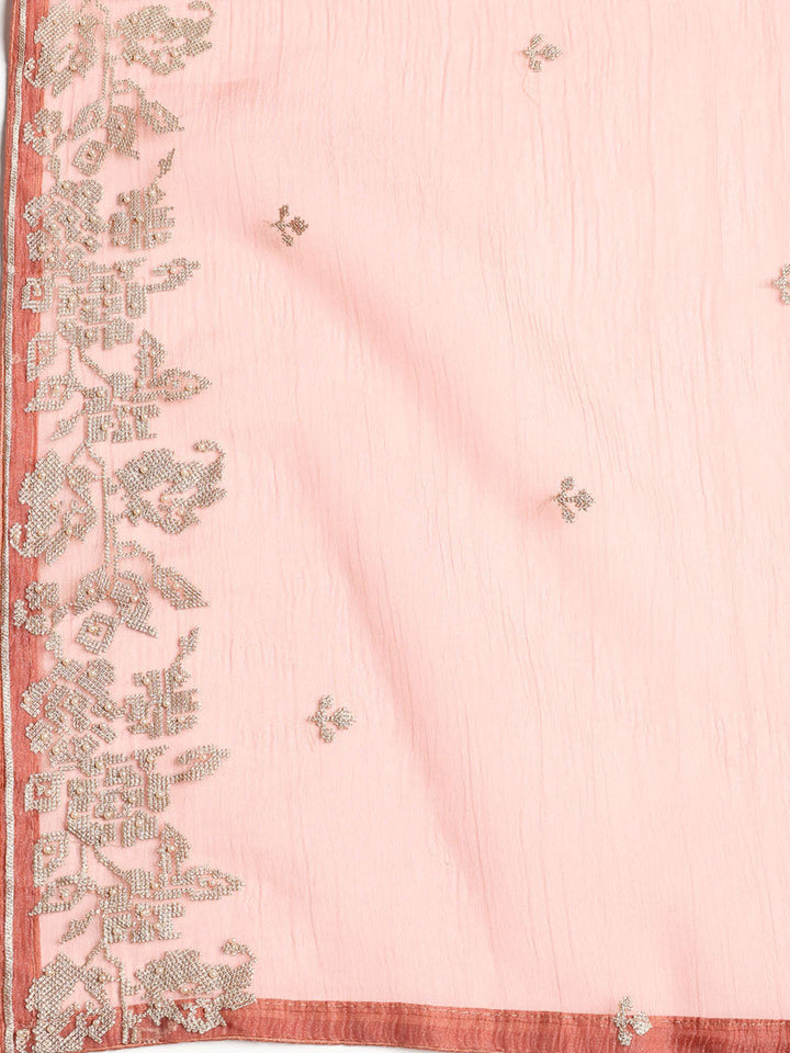 Embroidered Tissue Unstitched Suit With Dupatta